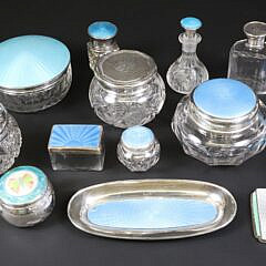 37-3030 Silver Turquoise Enamel Toiletry A 8935 JPG