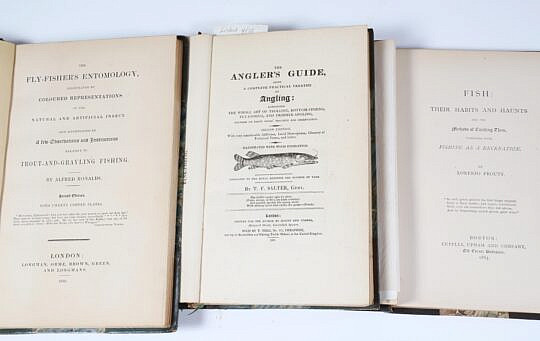 Three Fishing Related Leather Bound Books, 19th Century