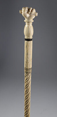 Whaler Made Clenched Fist With Dowel Walking Stick, early 19th Century