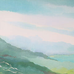 Group Of Two Jerry Carl Watercolors On Paper “Moor Fog Small” and “Moor Fog Larger Than Small”