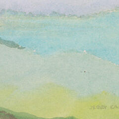 Group Of Two Jerry Carl Watercolors On Paper “Moor Fog Small” and “Moor Fog Larger Than Small”