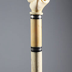 Whaler Made Fist Holding Dowel Walking Stick, Mid 19th Century