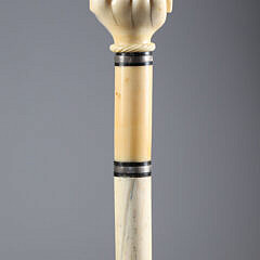 Whaler Made Fist Holding Dowel Walking Stick, mid 19th Century