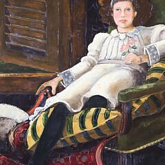 Steve Cull Folk Art Oil On Linen “On The Pillow”