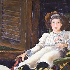 Steve Cull Folk Art Oil On Linen “On The Pillow”