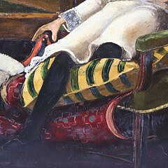 Steve Cull Folk Art Oil On Linen “On The Pillow”