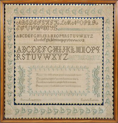 Boston School Girl Sampler By Isabella Jackson June 29 1826