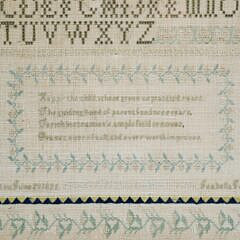 Boston School Girl Sampler Wrought by Isabella Jackson, June 29, 1826