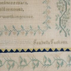Boston School Girl Sampler Wrought by Isabella Jackson, June 29, 1826