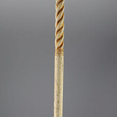 Whale Made Hand Clutching Snake Walking Stick, mid 19th Century