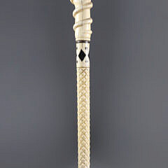 Whaler Made Fist with Snake Walking Stick, Mid 19th Century