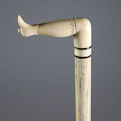 Whaler Made “Naughty Nellie” Cane, 19th Century