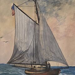 Antique American Watercolor on Paper, “Nantucket Shoals”, Painting