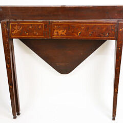 Dutch Marquetry Folding Gate Leg Card Table, circa 1800