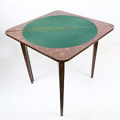 Dutch Marquetry Folding Gate Leg Card Table, circa 1800