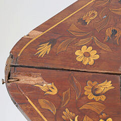 Dutch Marquetry Folding Gate Leg Card Table, circa 1800