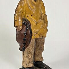 Antique Cast Iron Figural Large Old Salt Doorstop, circa 1920s