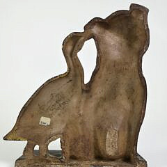Scarce A.M. Greenblatt Antique Cast Iron Dog and Duck Doorstop, circa 1920s