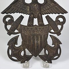 Antique Bronze Federal Eagle and Naval Anchor Door Knocker, circa 1920s