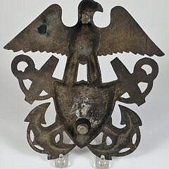 Antique Bronze Federal Eagle and Naval Anchor Door Knocker, circa 1920s