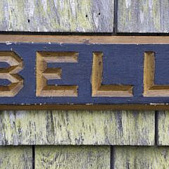 Antique Carved and Painted Ships Quarterboard Sign, “Belle Brandon”