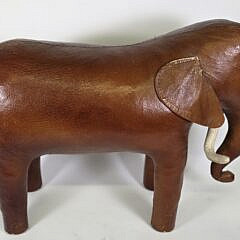 Vintage Dmitri Omersa Abercrombie & Fitch Leather Elephant Ottoman, 20th century