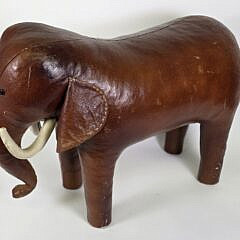 Vintage Dmitri Omersa Abercrombie & Fitch Leather Elephant Ottoman, 20th century