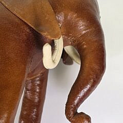 Vintage Dmitri Omersa Abercrombie & Fitch Leather Elephant Ottoman, 20th century