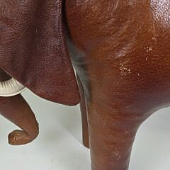 Vintage Dmitri Omersa Abercrombie & Fitch Leather Elephant Ottoman, 20th century