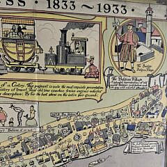 Vintage Tony Sarg Birds Eye View Pictorial Chicago Worlds Fair Chromolithograph Map, circa 1933