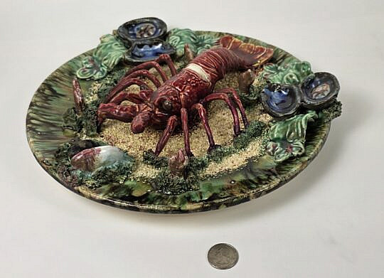 4233-955 Majolica Lobster Plate A