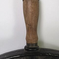Vintage 6-Spoke Steel and Oak Ships Steering Wheel, 20th century