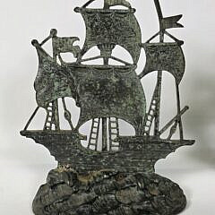 Pair of Segar Studios Bronze Viking Ship Bookends, circa 1920s