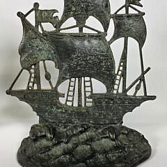 Pair of Segar Studios Bronze Viking Ship Bookends, circa 1920s