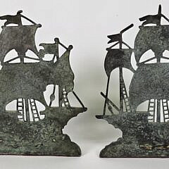 Pair of Segar Studios Bronze Viking Ship Bookends, circa 1920s