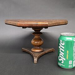 Antique Multiwood Inlaid Octagonal Salesman Sample Tilt Top Table, 19th Century