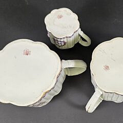 Antique Samson Porcelain Three Piece Coffee Set, 19th century