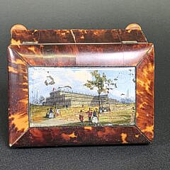 British Regency Antique Tortoiseshell Stamp Box, 19th Century
