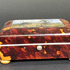 British Regency Antique Tortoiseshell Stamp Box, 19th Century