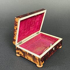 British Regency Antique Tortoiseshell Stamp Box, 19th Century