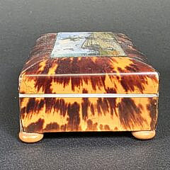 British Regency Antique Tortoiseshell Stamp Box, 19th Century