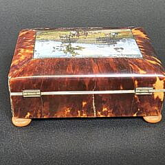 British Regency Antique Tortoiseshell Stamp Box, 19th Century