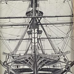Vintage Pencil Drawing, “Fighting Ship”, circa 1975