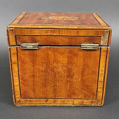 Antique British Regency Satinwood Conch Shell Inlaid Tea Caddy, 19th century