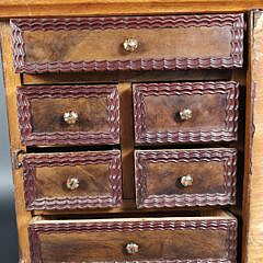 Antique English Regency Inlaid Six-Drawer Spice Cabinet, 19th century