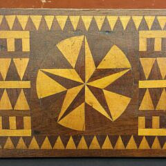Antique American Multiwood Geometric Inlaid Box, 19th century