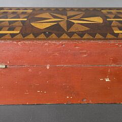 Antique American Multiwood Geometric Inlaid Box, 19th century