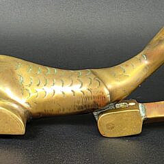 Vintage Solid Brass Figural Fish Door Knocker, 20th century