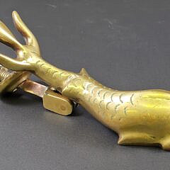 Vintage Solid Brass Figural Fish Door Knocker, 20th century