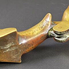 Vintage Solid Brass Figural Fish Door Knocker, 20th century